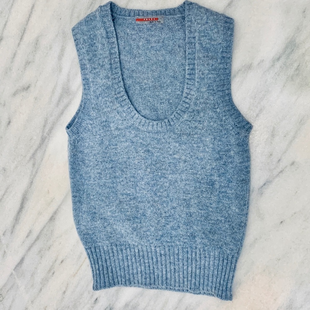 PRADA Red Label Sleeveless Cropped Sweater Vest